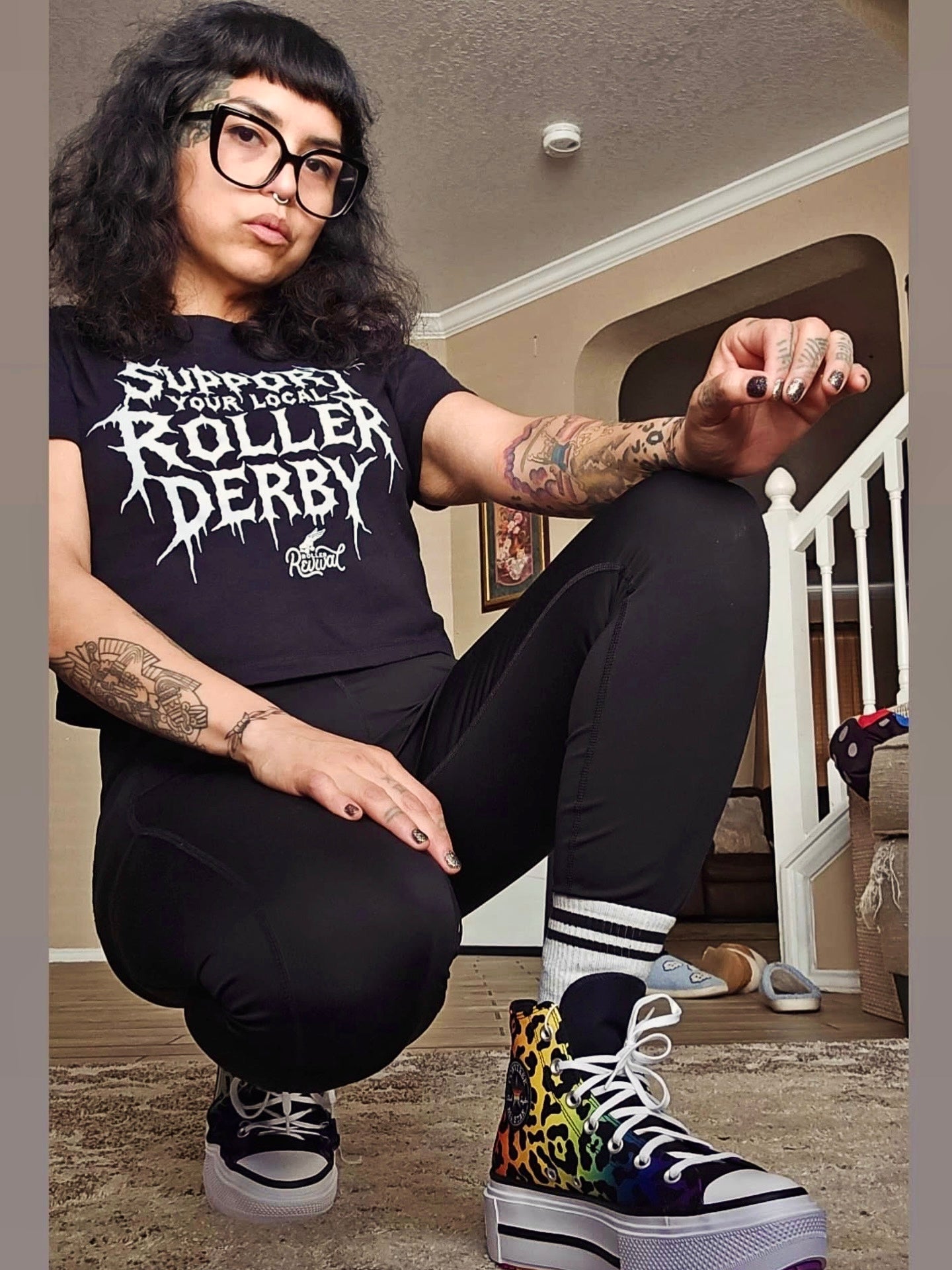 Support Your Local Roller Derby Crop Top