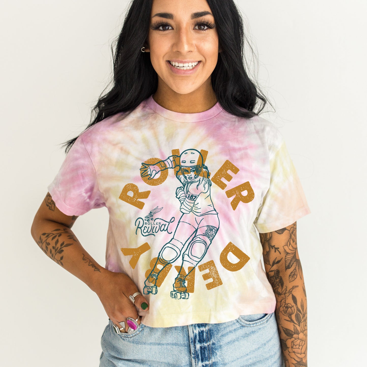 Hipcheck Roller Derby Tie Dye Crop Top