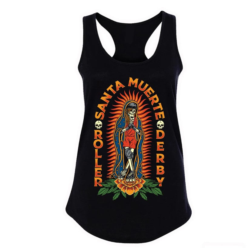 Santa Muerte Roller Derby Racerback Tank