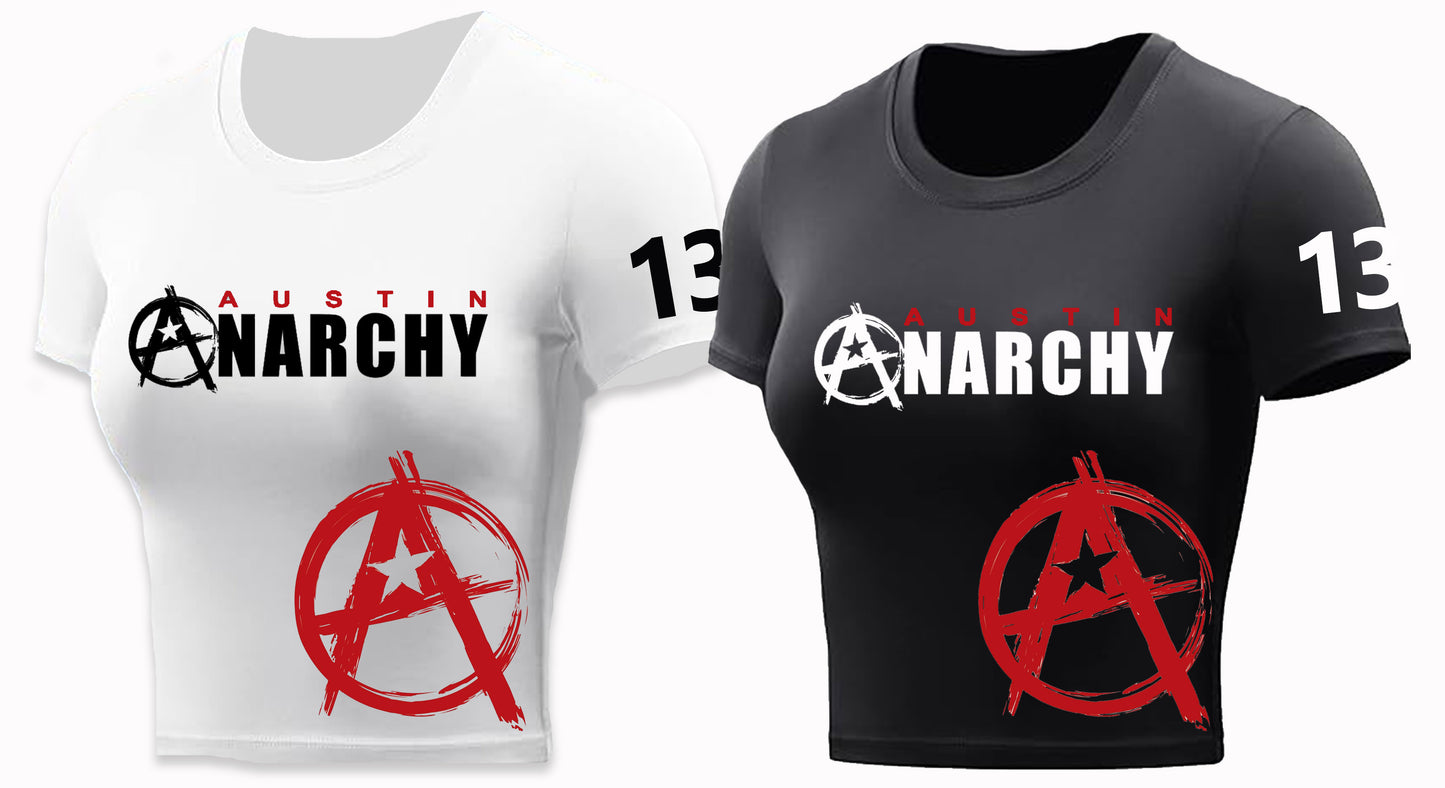 Austin Anarchy Ladies Performance Crop Tee