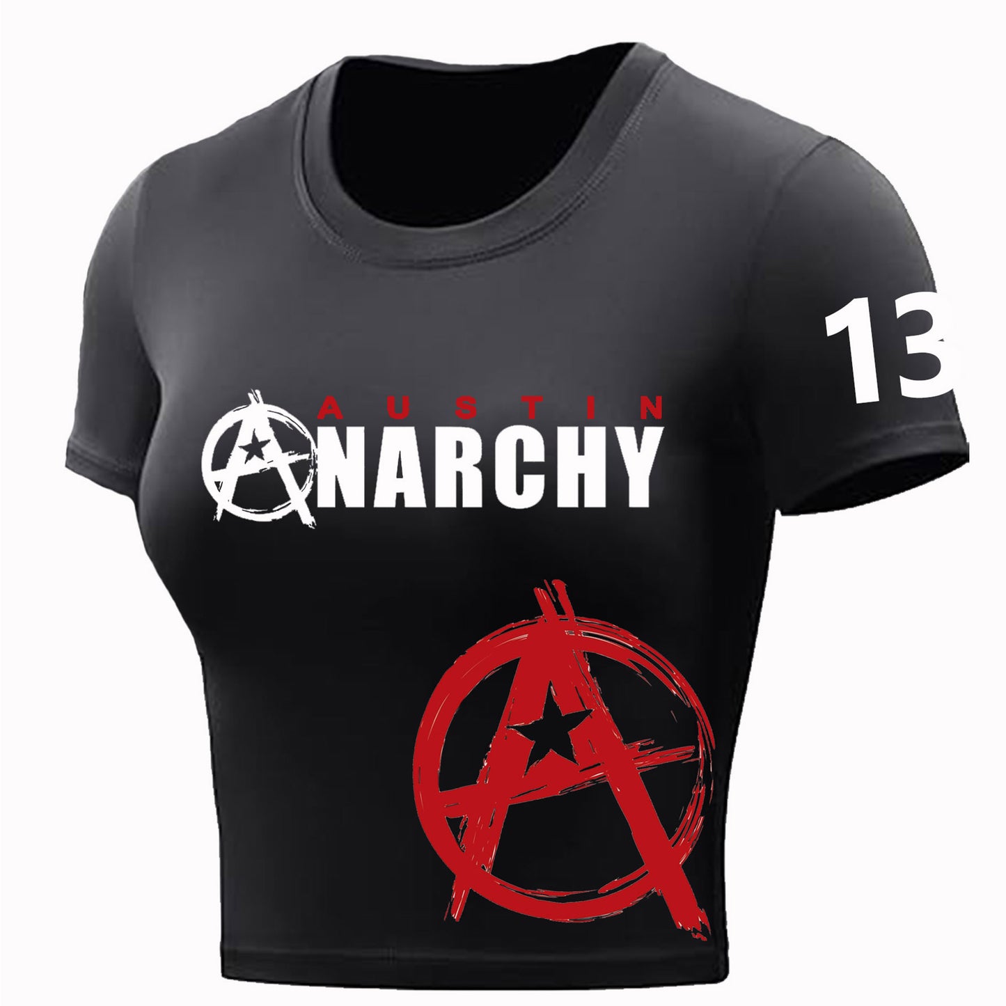 Austin Anarchy Ladies Performance Crop Tee