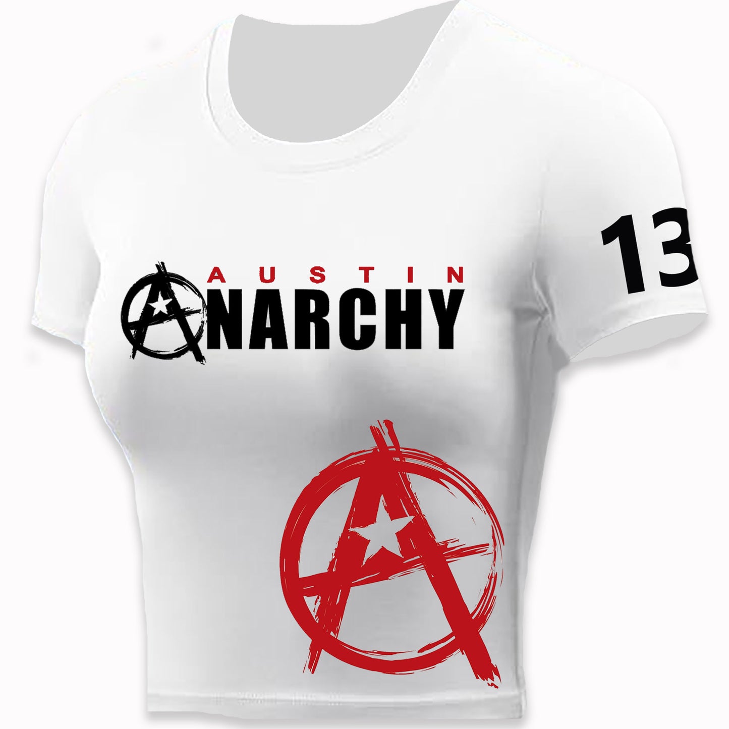 Austin Anarchy Ladies Performance Crop Tee