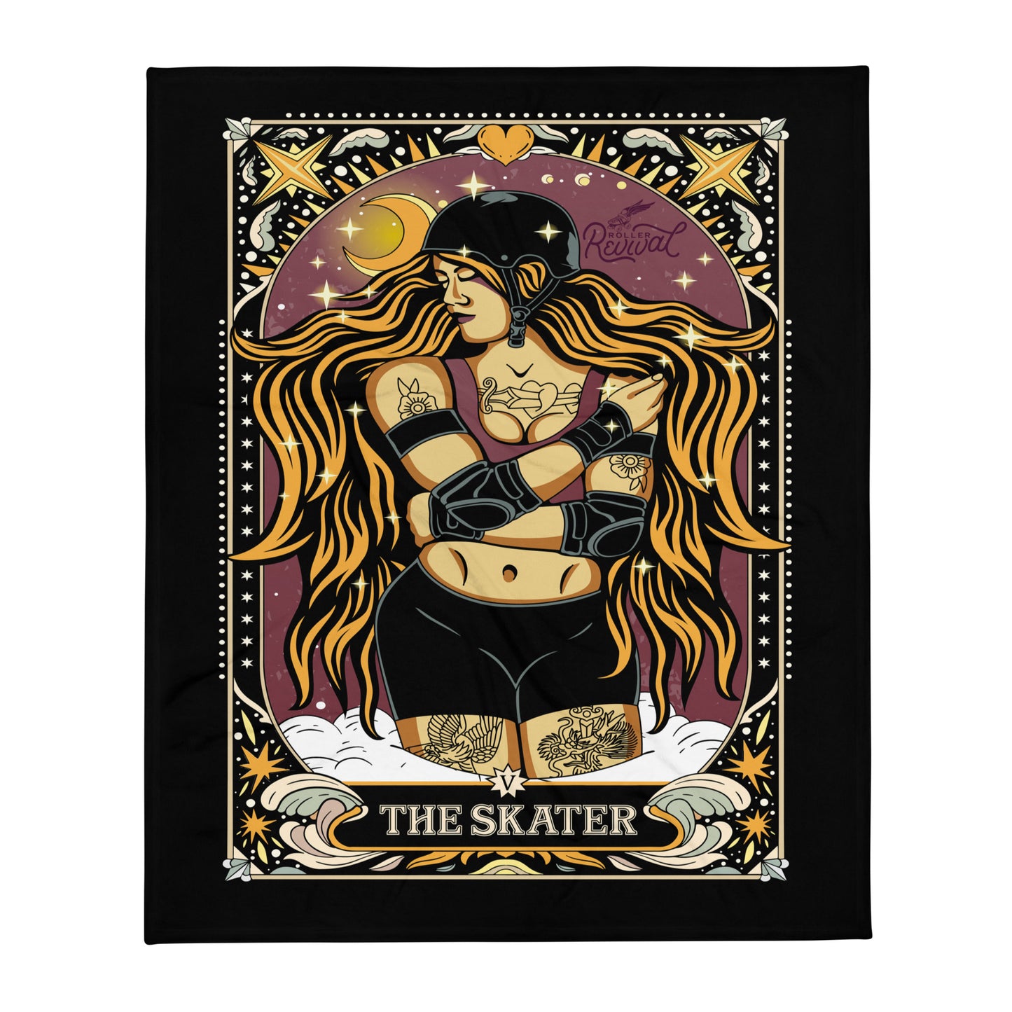 The Skater Tarot Card Throw Blanket