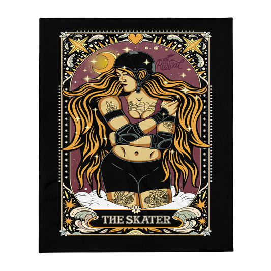 The Skater Tarot Card Throw Blanket