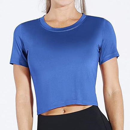 OVERSTOCK SALE Blank Royal Blue Dry Fit Crop Tee