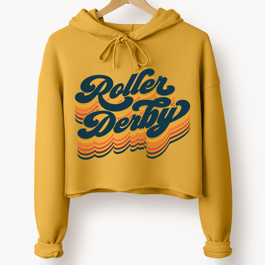 Dropping Vibes Crop Roller Derby Hoodie Sweatshirt