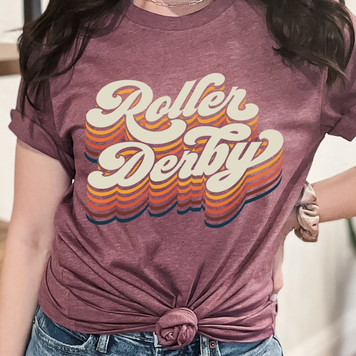 Dropping Vibes Roller Derby Maroon Short-Sleeve Unisex T-Shirt