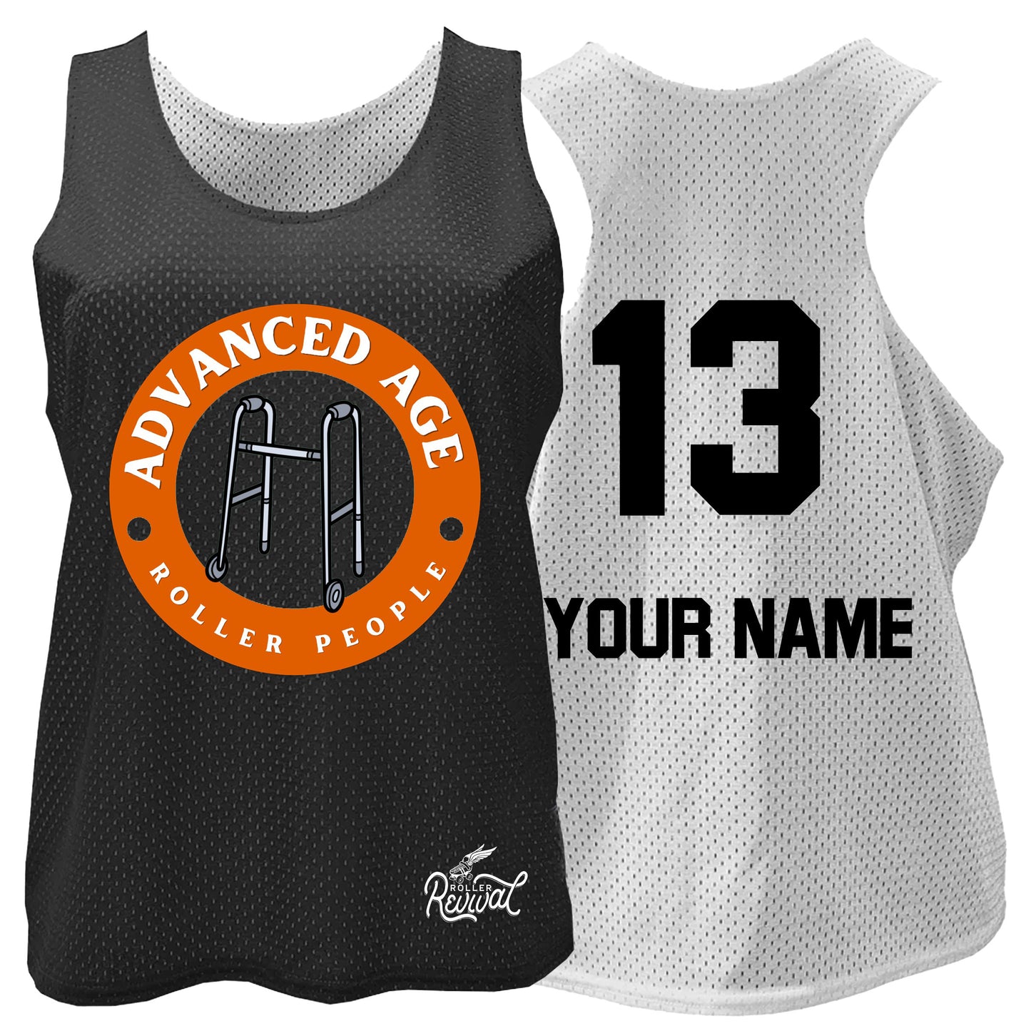 Advanced Age Ladies Reversible Black/White Mesh Scrimmage Jersey