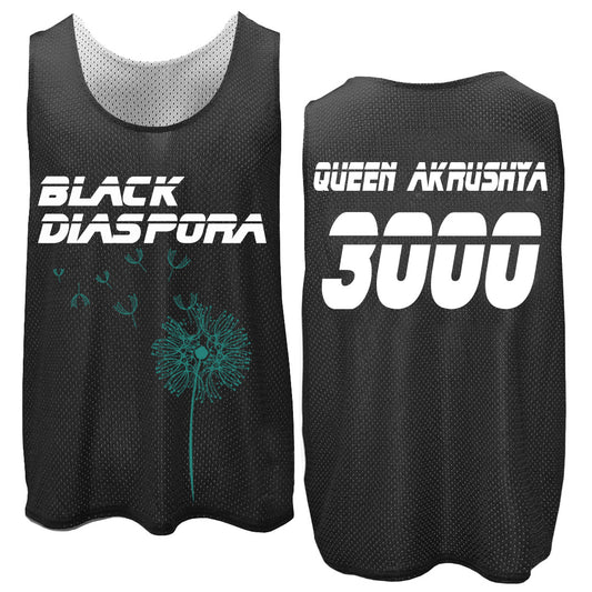 Black Diaspora Mens Reversible Black/White Mesh Scrimmage Jersey