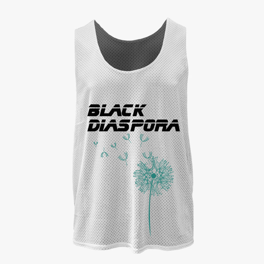 Black Diaspora Mens Reversible Black/White Mesh Scrimmage Jersey