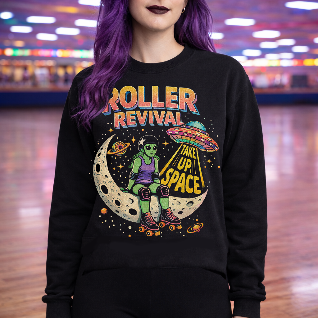 Take Up Space Roller Derby Crewneck Sweatshirt