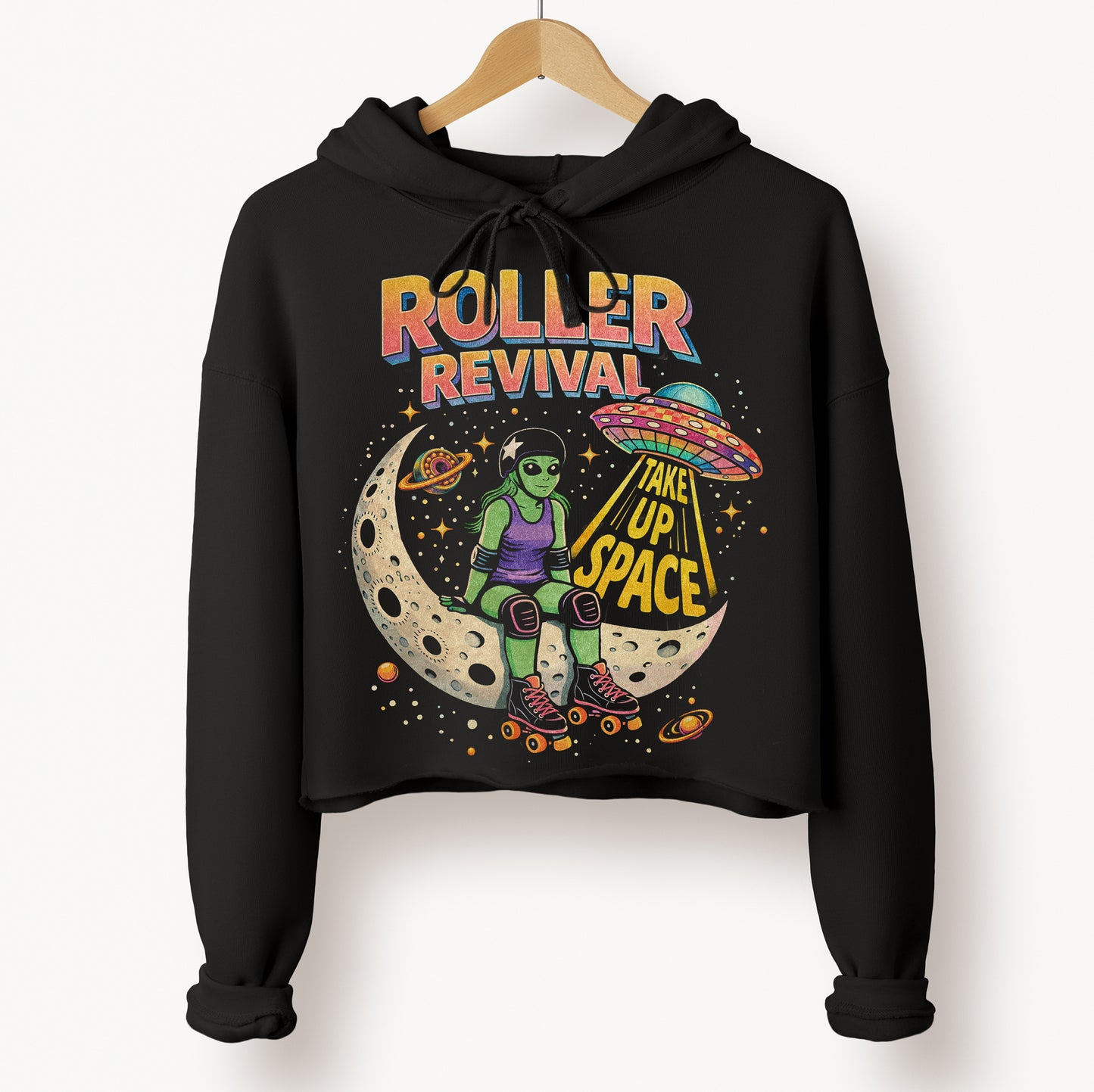 Take Up Space Crop Hoodie Sweatshirt