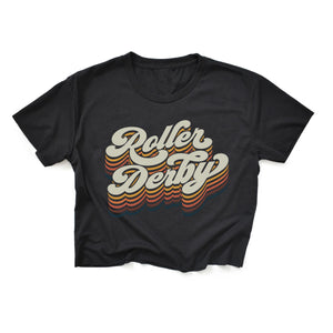 Dropping Vibes Roller Derby Black Crop Top