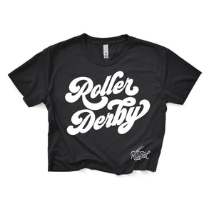Retro Roller Derby Black Crop Top