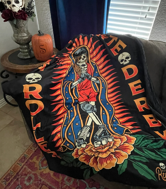 Santa Muerte Throw Blanket