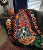 Santa Muerte Throw Blanket